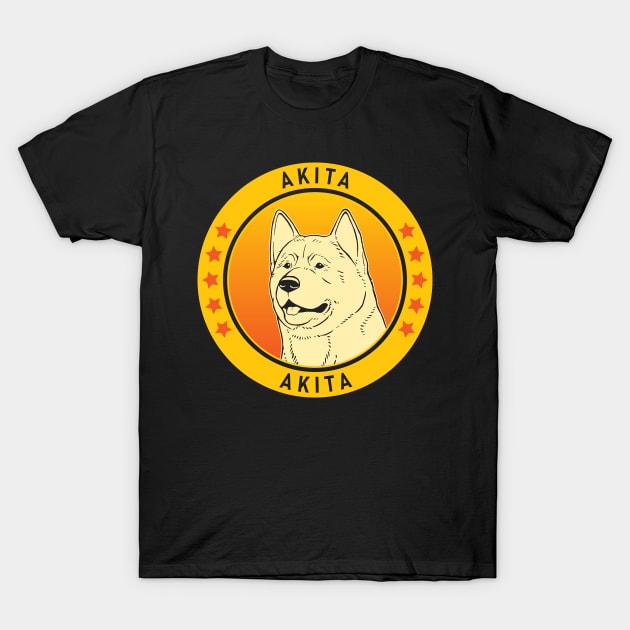 Akita Dog Portrait T-Shirt by millersye